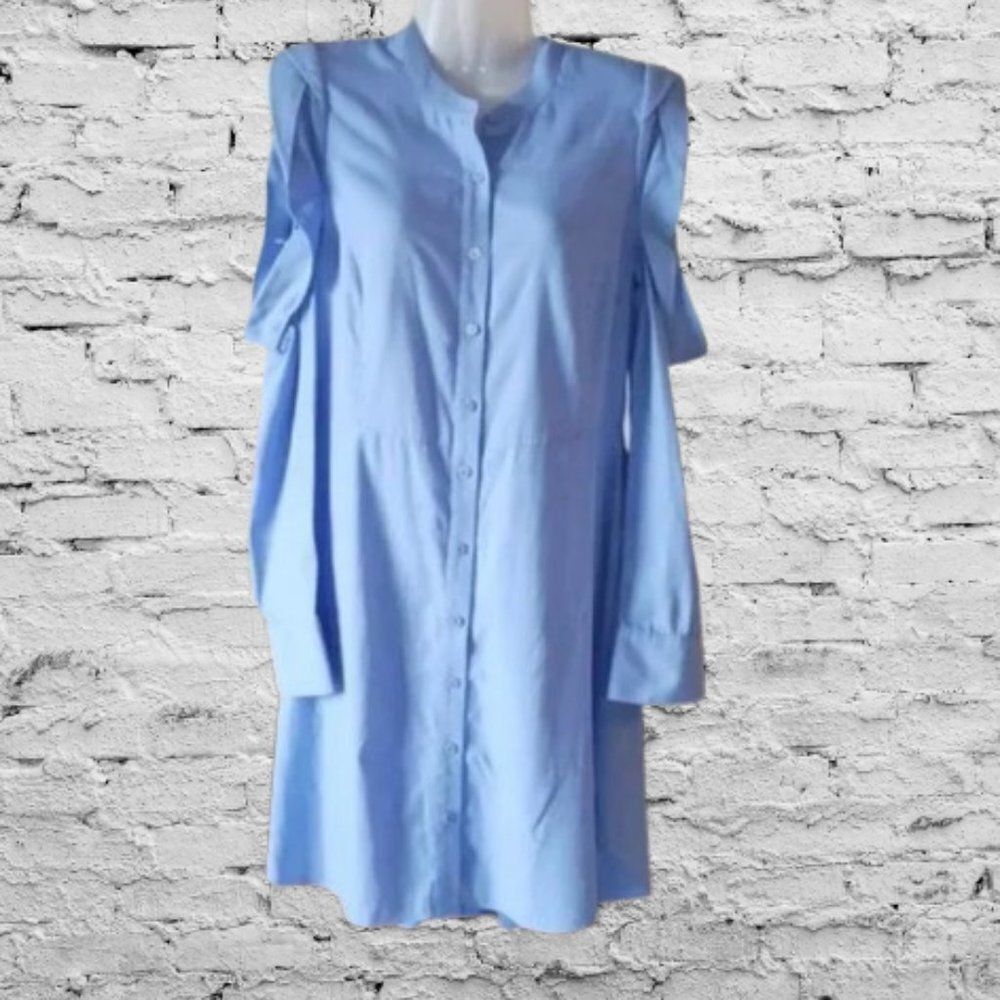 BCBGMAXAZRIA MID BLUE Women's DRESS SIZE S - Picture 3 of 11